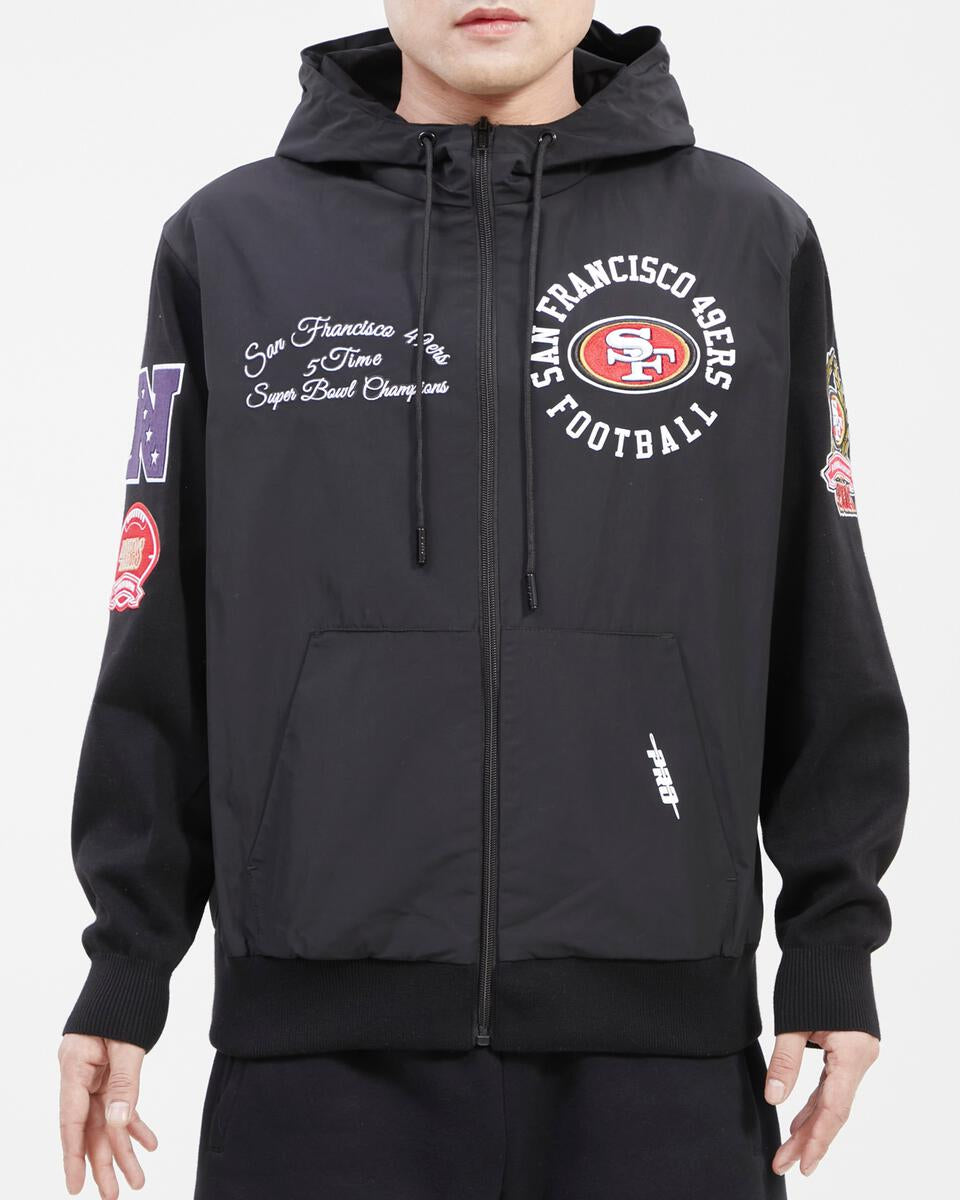 SAN FRANCISCO 49ERS HYBRID WOVEN FZ PO HOODIE