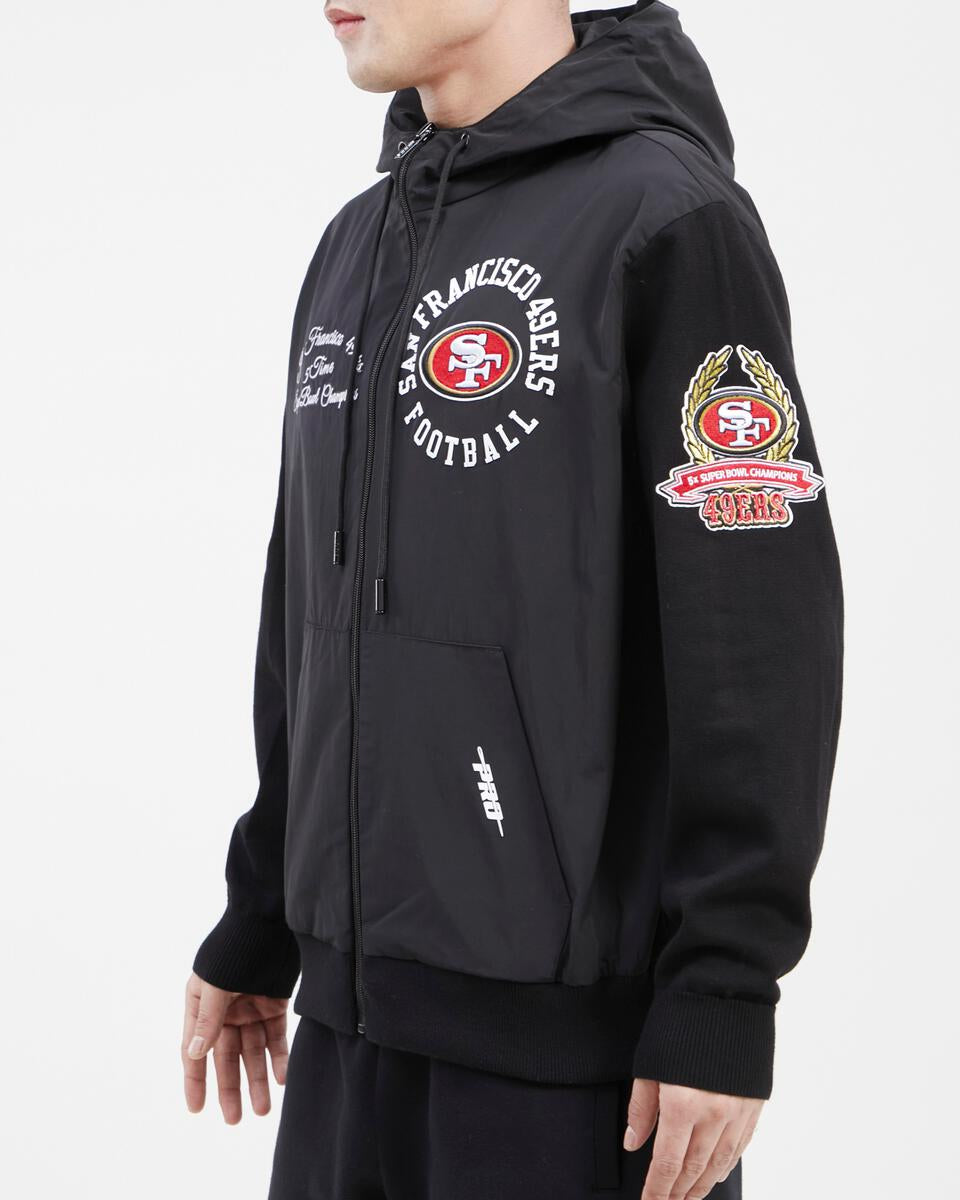 SAN FRANCISCO 49ERS HYBRID WOVEN FZ PO HOODIE